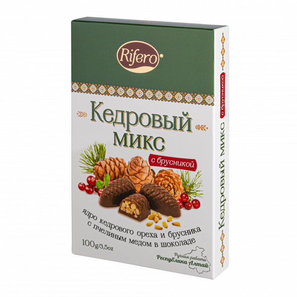 №1 Риф и ко Конфеты "Кедровый микс БРУСНИКА" 100г    в Ухте