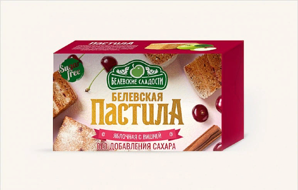 №2 Пастила  200г диетическая С ВИШНЕЙ, НОВЫЙ ФОРМАТ (4 шт по 50гр)    в Ухте