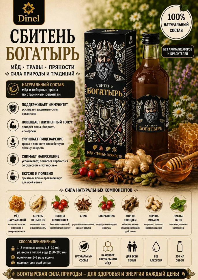  Сбитень Богатырь, 250мл  в Ухте
